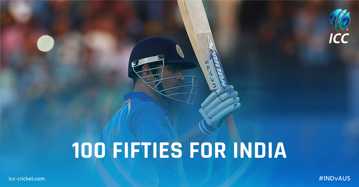 भारत ने ऑस्ट्रेलिया को हराया। धोनी-पांडया की शानदार बल्लेबाजी। धोनी ने अर्धशतकों का शतक बनाया।